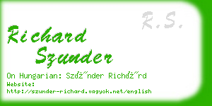 richard szunder business card